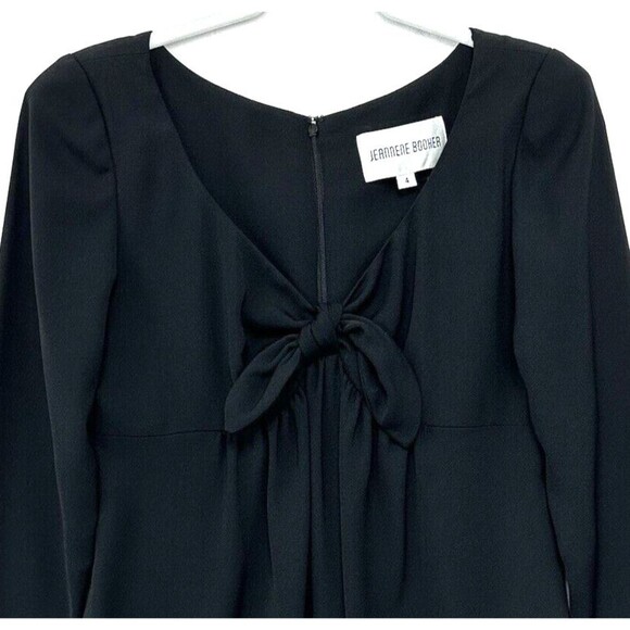 Jeannene Booher Dress Womens Sz 4 Lined Pullover Twist-Tie Front Back Zip Black - Picture 2 of 12